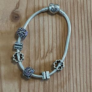Pandora Silver Bracelet with Charms